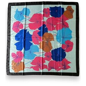 Light Blue Scarf 35” X 35” Floral Women Headscarf Scarve